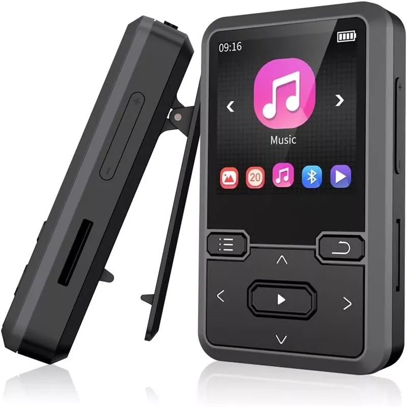

Мини-задний клип, спортивный 32 ГБ, без потерь, Bluetooth, MP3-плеер, шагомер, FM-радио, новый дизайн, мини-плеер 1,44 дюйма