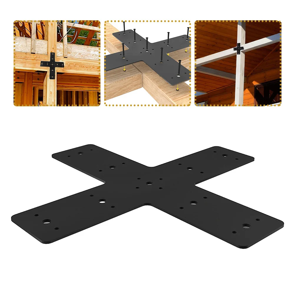 

1pcs Metal Mending Plate Heavy Duty Cross Bracket For Truss Reinforcement Wall Mounting Pergola Repair Connector Bracing