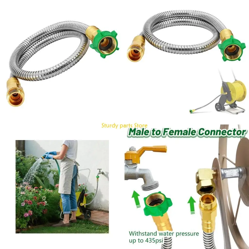 

97QC 5-футовый короткий удлинитель садового шланга, гибкий соединитель для шланга из нержавеющей стали, герметичный гибкий шланг