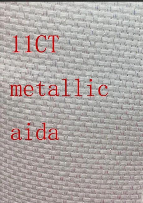 Silver Aida Cloth Fabric, 9TH Oneroom, Cross Stitch Embroidery, Metal Wire Filamentary, Silver Fabric, 11CT, 100X50cm