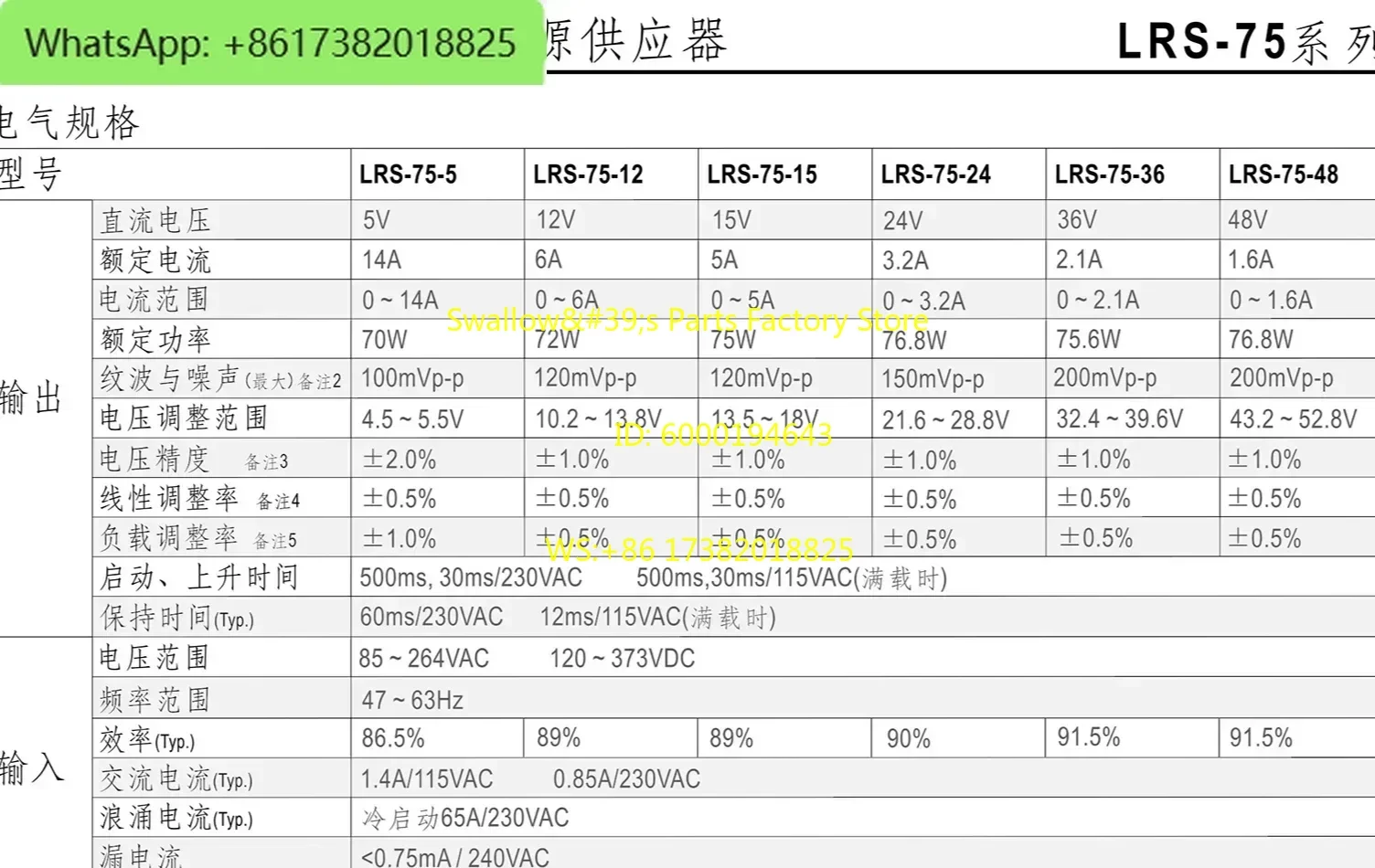 MEAN WELL LRS-75-12 5V 12V 15V 36V 48V meanwell LRS-75 5 12 15 24 36 48 V 75W Single Output Switching Power Supply