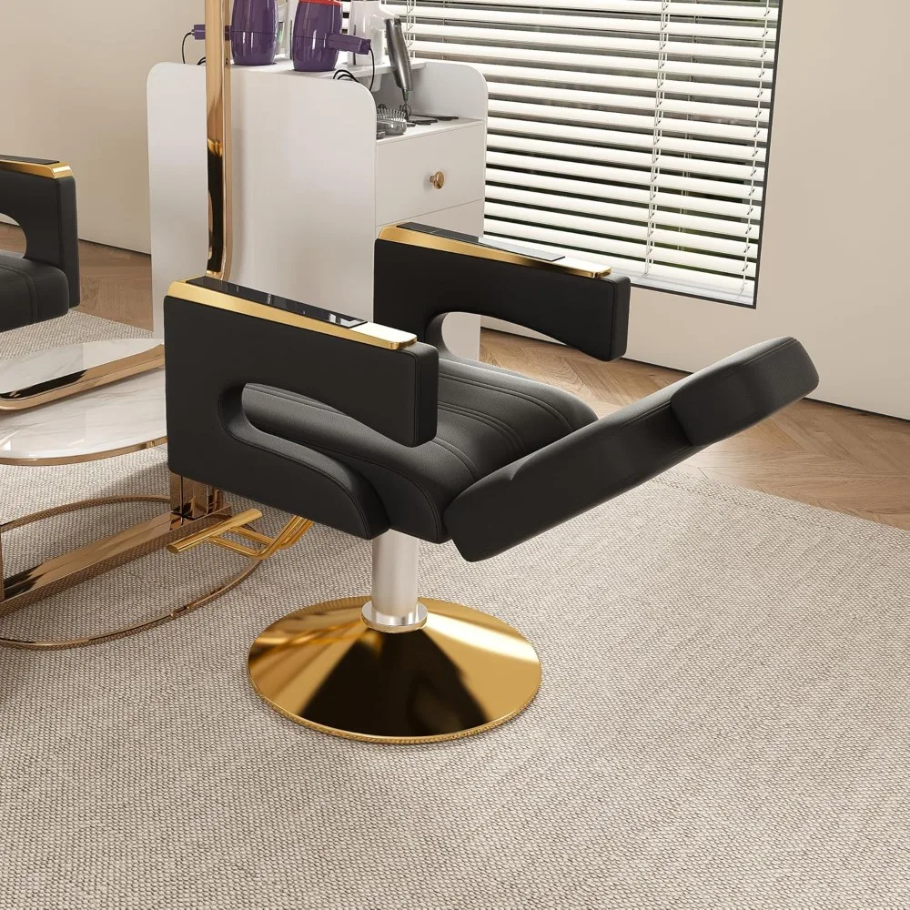 كرسي صالون الحلاقة، كرسي صالون للاستلقاء لمصفف الشعر، كرسي الشعر مع مضخة هيدروليكية، ارتفاع قابل للتعديل 360 درجة