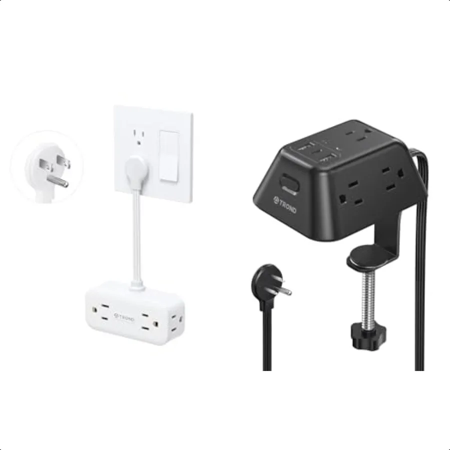 

Настольный зажим Устройство защиты от перенапряжения с 5 розетками переменного тока и 3 портами USB Настольная зарядная станция + удлинитель розеток с 6 I