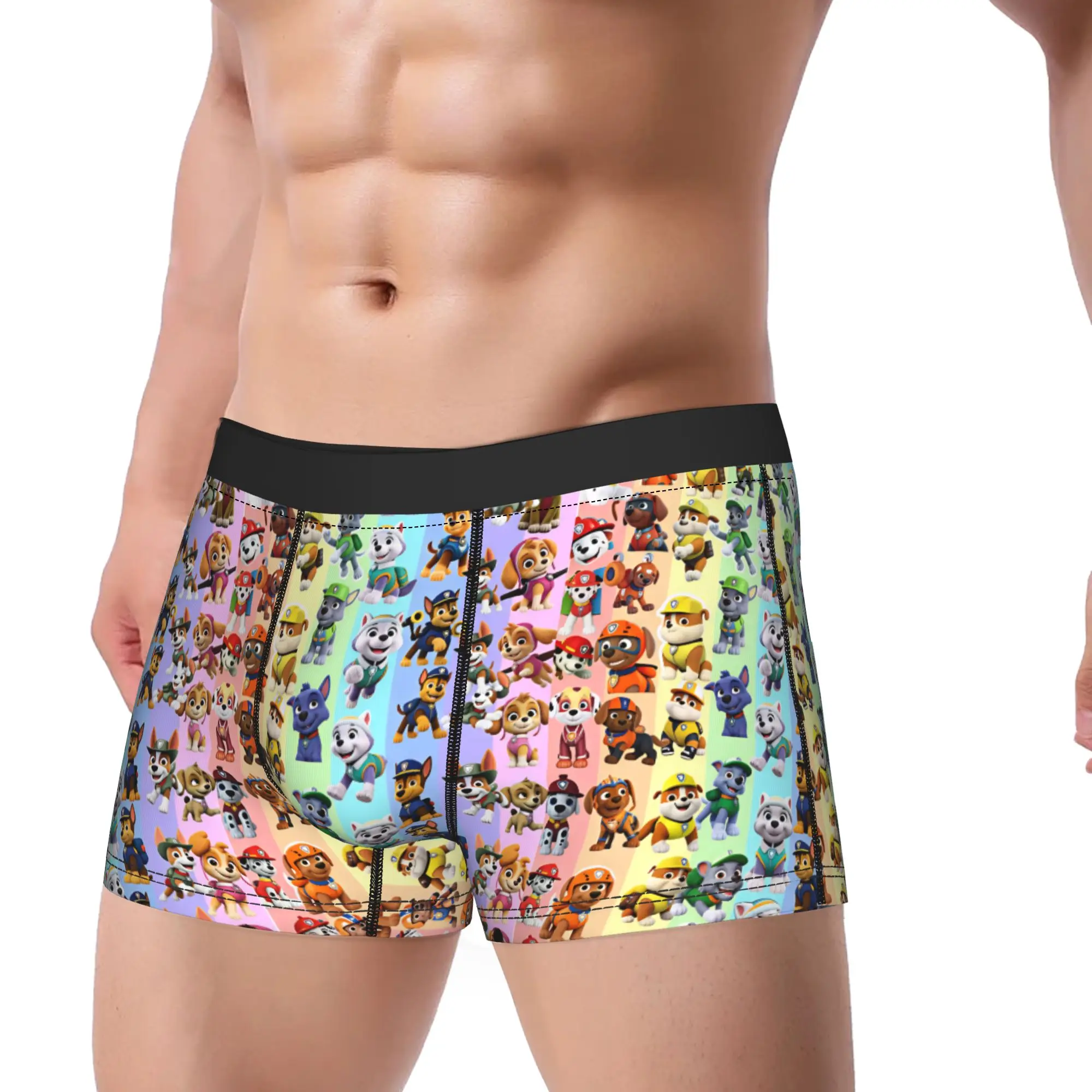 Paw Dogs Many Dogs Character Underwear  Comfortable Underpants Customs Boxer Brief For Man Pouch Oversize Boxer Shorts
