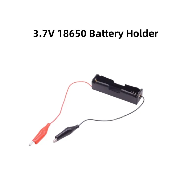 3.7V 18650 Battery Holder/Slot/Box With DIY Lithium Battery Test Alligator Clips Custom-Make Wiring Length And Connector/Plug