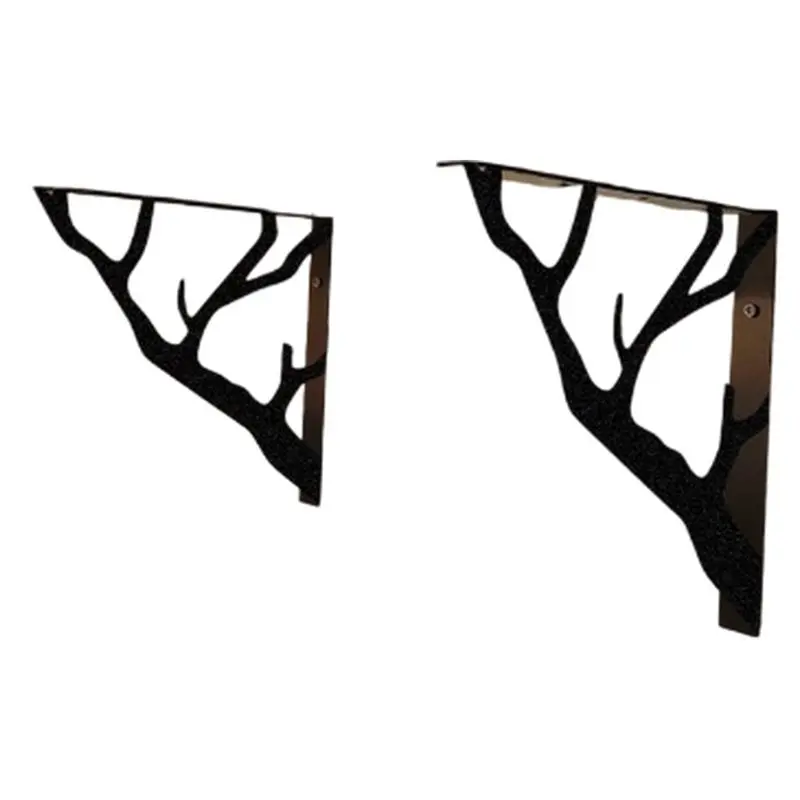 ABUI-1Set Metal Shelf Bracket With Branch-Inspired Design, Ideal For Decorative And Practical Kitchen Shelving