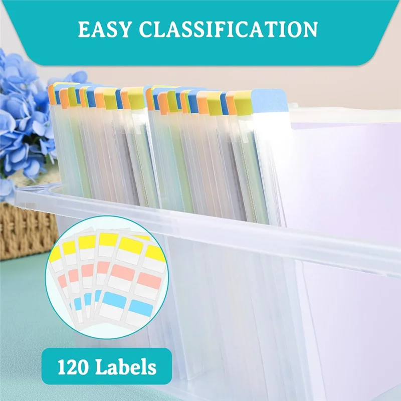 TA-60Piece Penyimpanan Kertas 6X6 Inci, Selongsong Plastik Bening dengan 120 Tab Indeks Lengket untuk Mengatur Kertas Scrapbook, Stok Kartu
