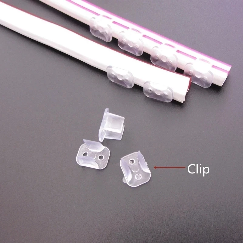 100 Pcs/Set  Led Neon Strip Clips Modeling Fixed Buckle for 5*12Mm 6*12Mm 8*16Mm Flexible Bar strip light Mounting Bracket kit