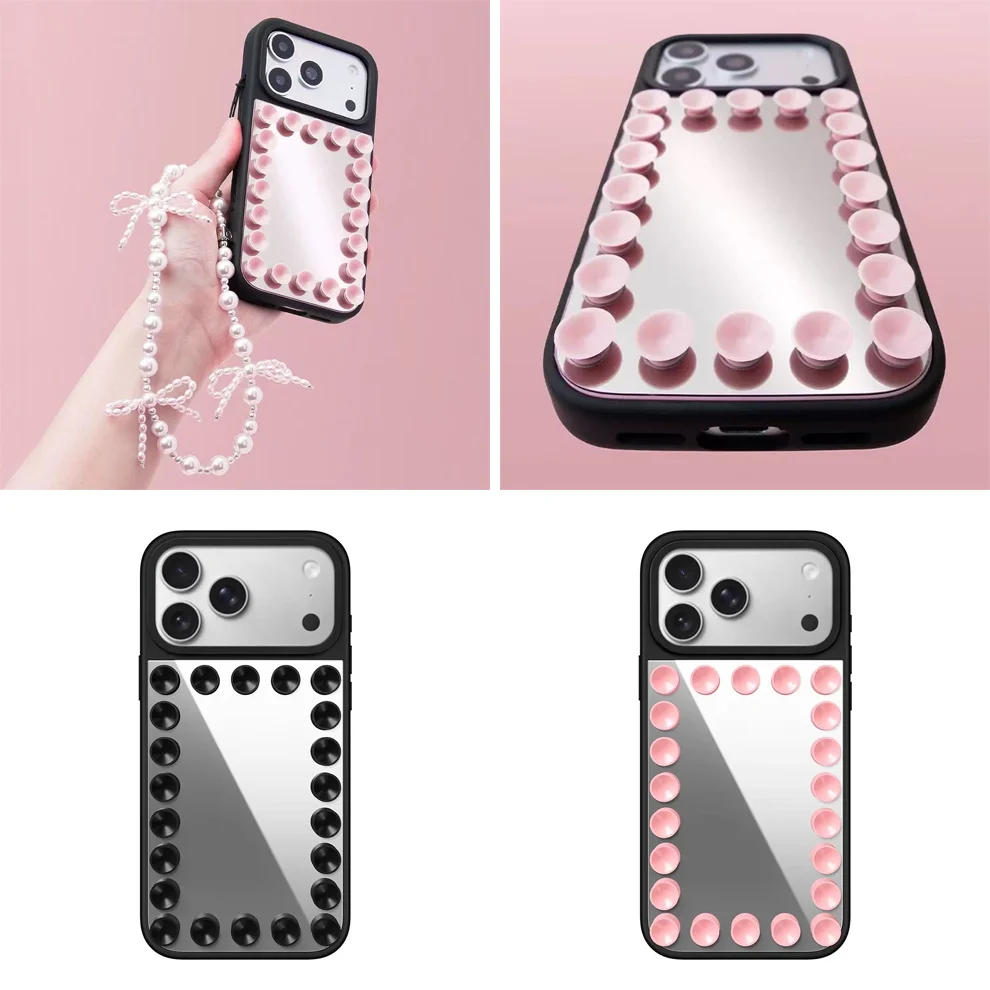 6072250 Sucker Mirror Case: Compatible with IPhone 17 Pro Max 17Pro