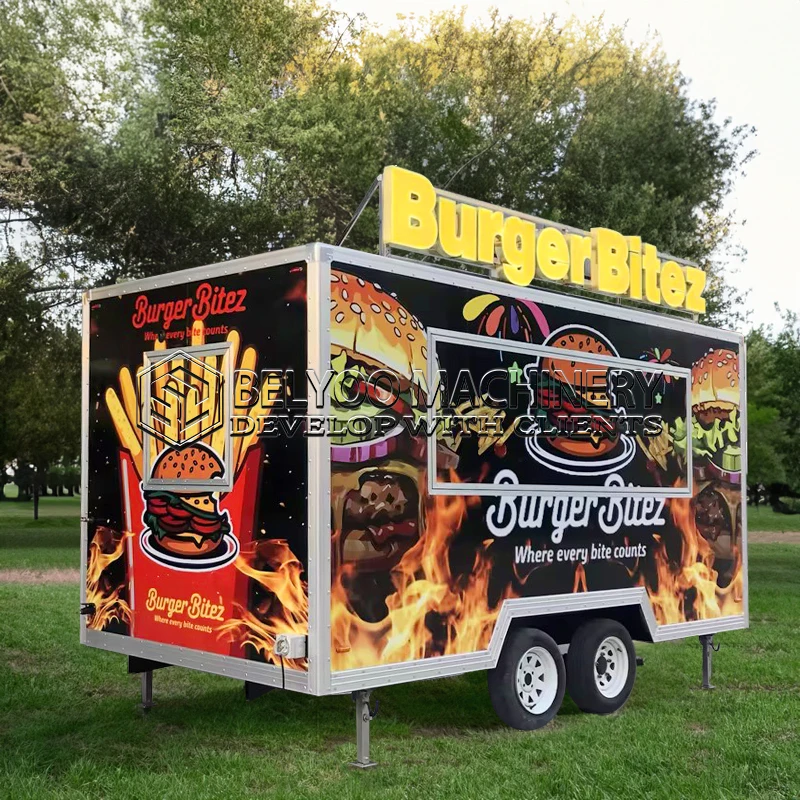 Belyoo Bbq Food Truck Cart Pizza Burger Ice Cream Coffee Custom Food-truck Van Manufacturer for Sale in USA Food Trailer