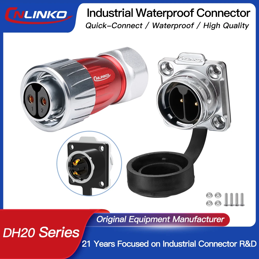 

CNLINKO DH20 Professional Reverse-Mount Metal Barrier Connector Waterproof Anti-Vibration for Automotive Control Box Machinery
