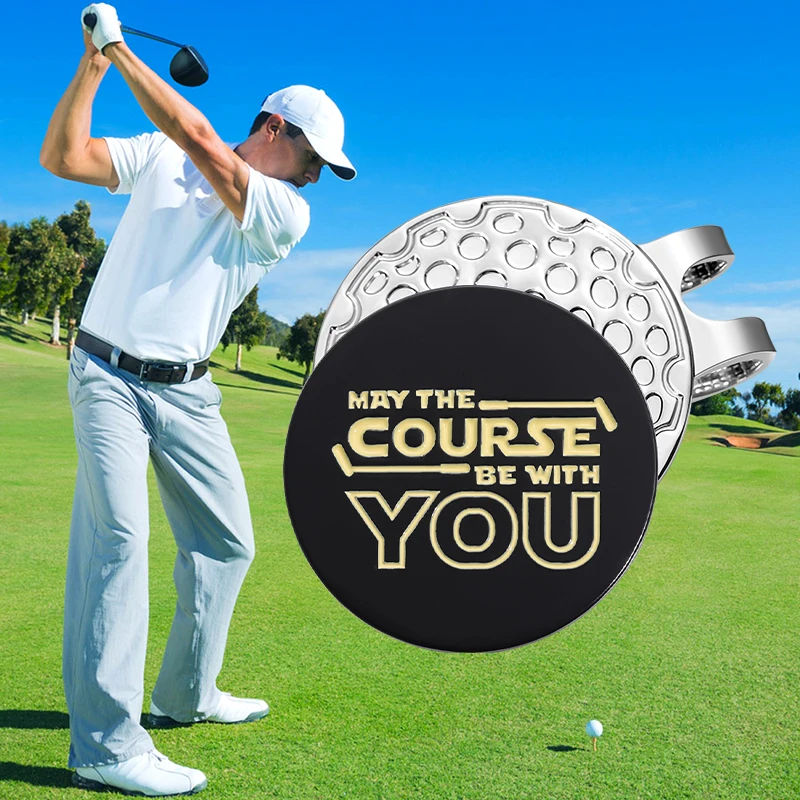 May The Course Be with You Golf Hat Clip Enamel Magnetic Ball Marker Baseball Cap Clips Jewelry Golf Training Aids Accessories