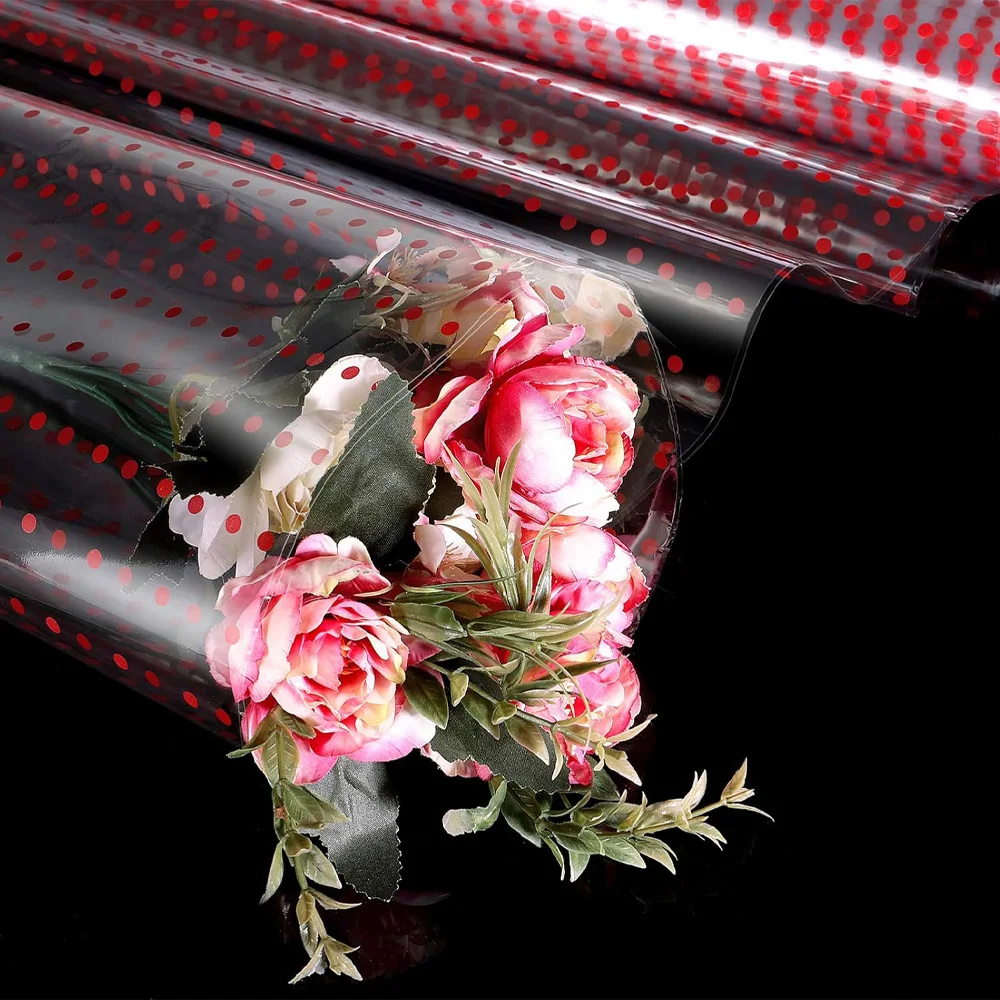 Dustproof Transparent Flower Wrapping Paper Cellophane Wrap Roll Waterproof Flower Shop Bouquets Christmas Gift Wrapping Supplie