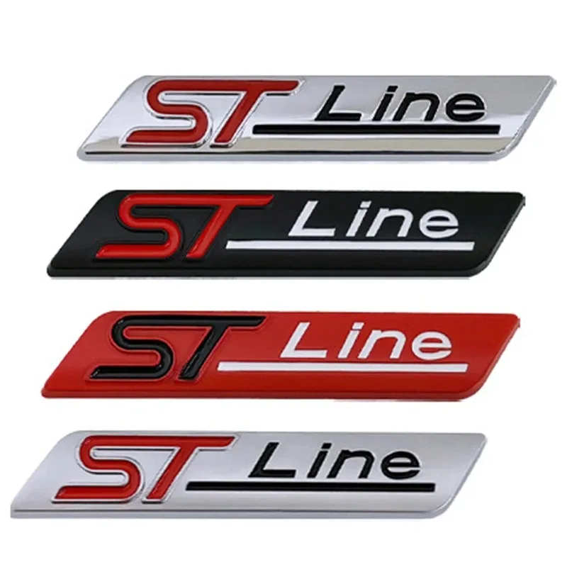 3D Metal ST Line Logo Car Rear Trunk Badge Emblem Sider Fender Sticker For Ford STLine Focus Fiesta Mondeo Ecosport Kuga ESCAPE