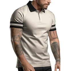 Men's cross-border short sleeved polo, men's fashion digital printed polo