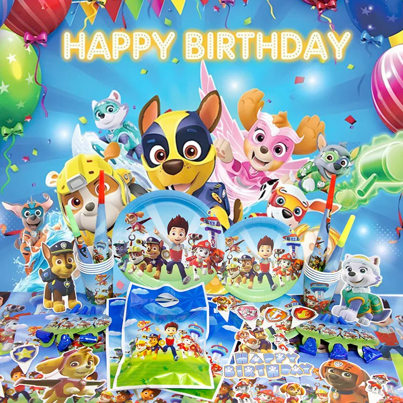 PAW Patrol Geburtstagsparty-Dekoration Chase Skye Latexballons für Kinder Eventzubehör Marshall Folienballon Hintergrundbanner – Detail 2