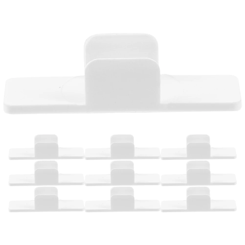 

10 Pcs Adhesive Pen Holder Clip Wall Mounted Whiteboard Marker Clamp Plastic Pencil Holder Small Pen Clips For Office School Use