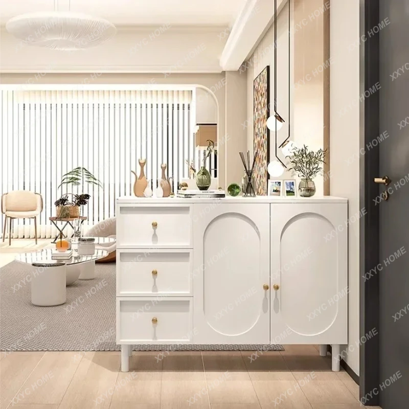 

B33 Entry entrance cabinet, integrated cream wind facing the door, glass partition, screen, locker