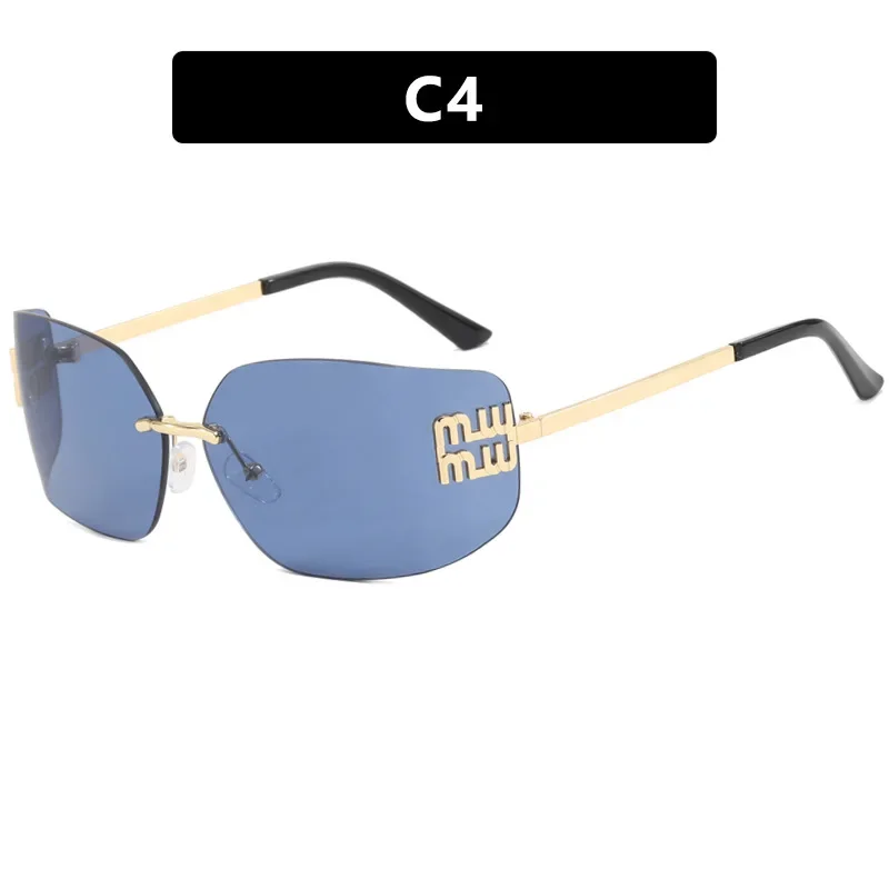 Riveted Rimless Rectangle Sunglasses — product information 8