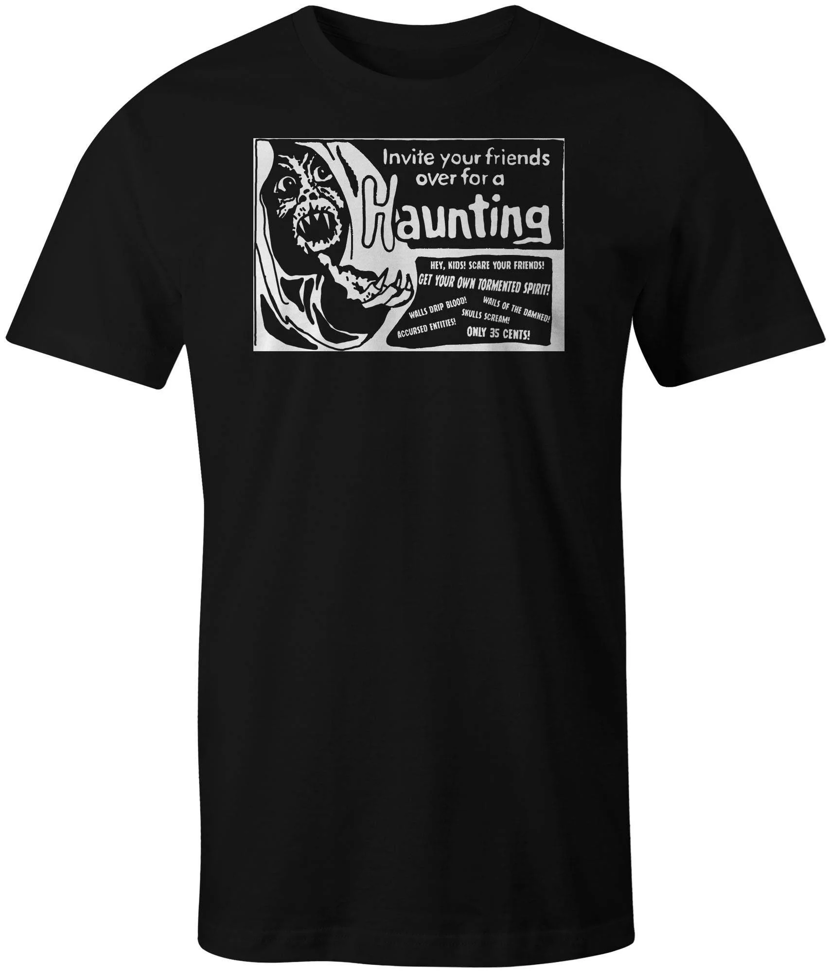 Invite Your Friends To A Haunting Vintage Horror Ad T Shirt