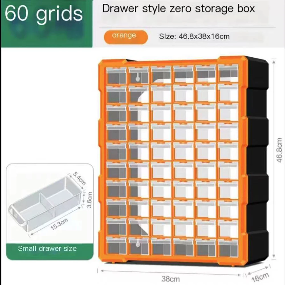 Caja de componentes con cajón, piezas de Hardware de plástico, caja de almacenamiento de tornillos, caja de herramientas de almacenamiento de taller