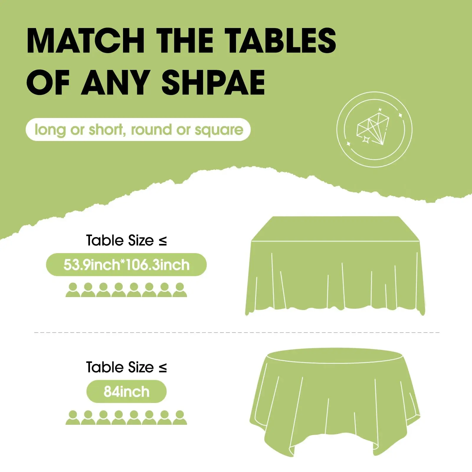 Plastic tablecloth disposable - 8 packs, tablecloth for rewinding tables, 54 \