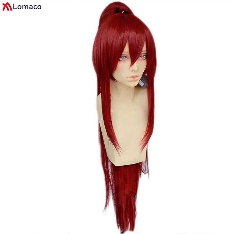 Anime Erza Scarlet Cosplay Costume Wig Tattoo Sticker Pants White Tube Tops Women Halloween Carnival Outfit