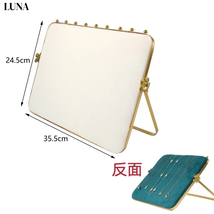 

1pc Soft-Cushioned Beige Jewelry Holder with Metal Base - Ideal for Vanity Countertop & Boutique Showcase