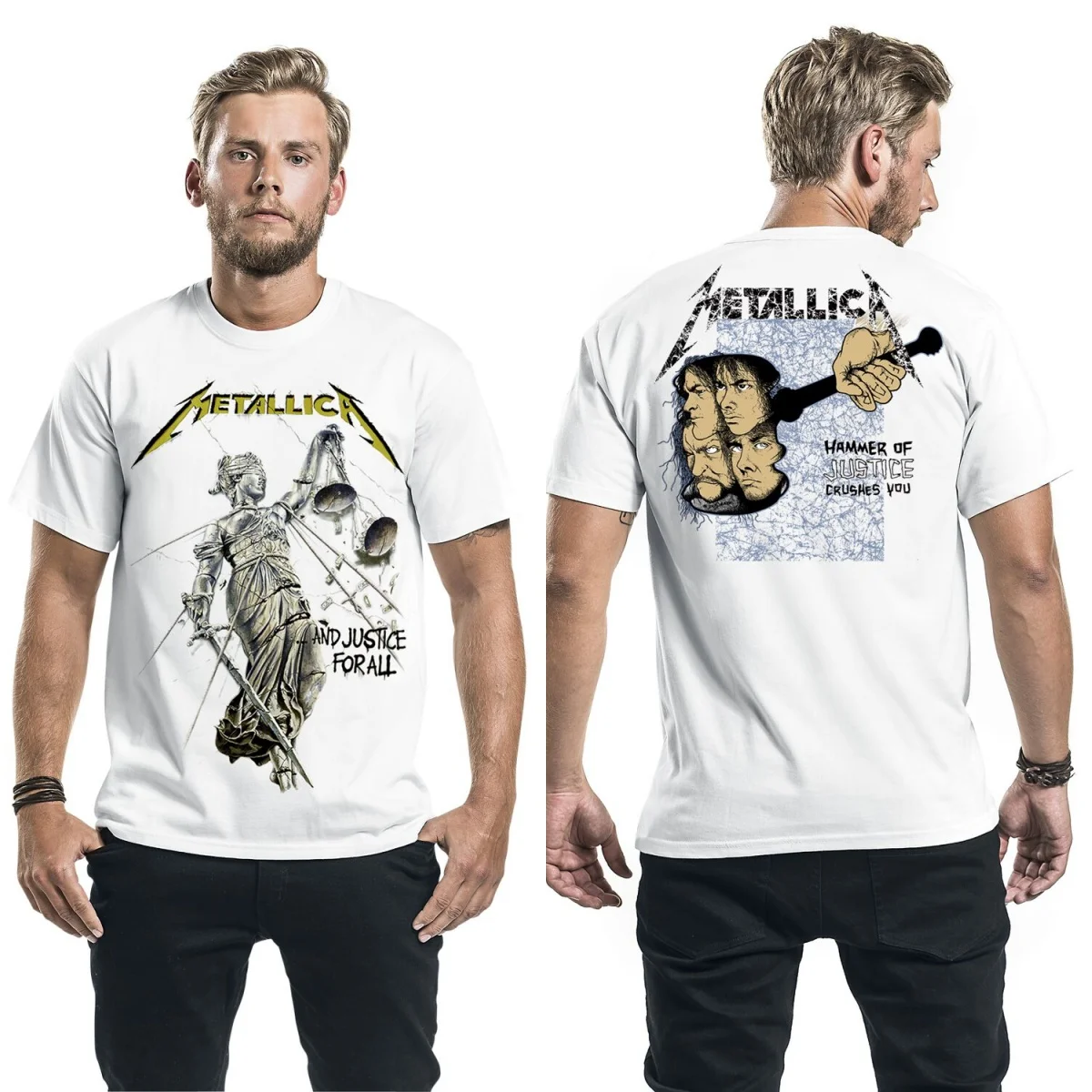 Pop Metallica Grafik-Baumwoll-T-Shirt Unisex Sommer Kurzarm Mode Marken-T-Shirt Luxus Casual Vintage Tees