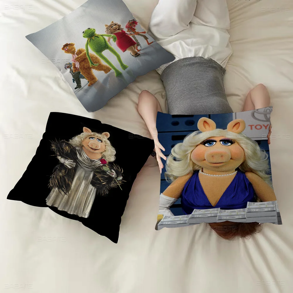 M-miss P-piggy Girl 45*45cm Cushion Cover Pillow Cover Decor Pillowcase Home Pillowcase For Couch Pillow