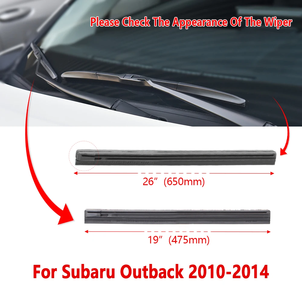 For Subaru Outback 2010 2011 2012 2013 2014 Wiper Refill Rubber Strip 19