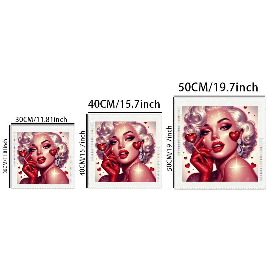 1 piece 5D DIY flocking cloth, special drill, diamond painting kit beautiful woman, heart shape, pattern mosaic, diamond art
