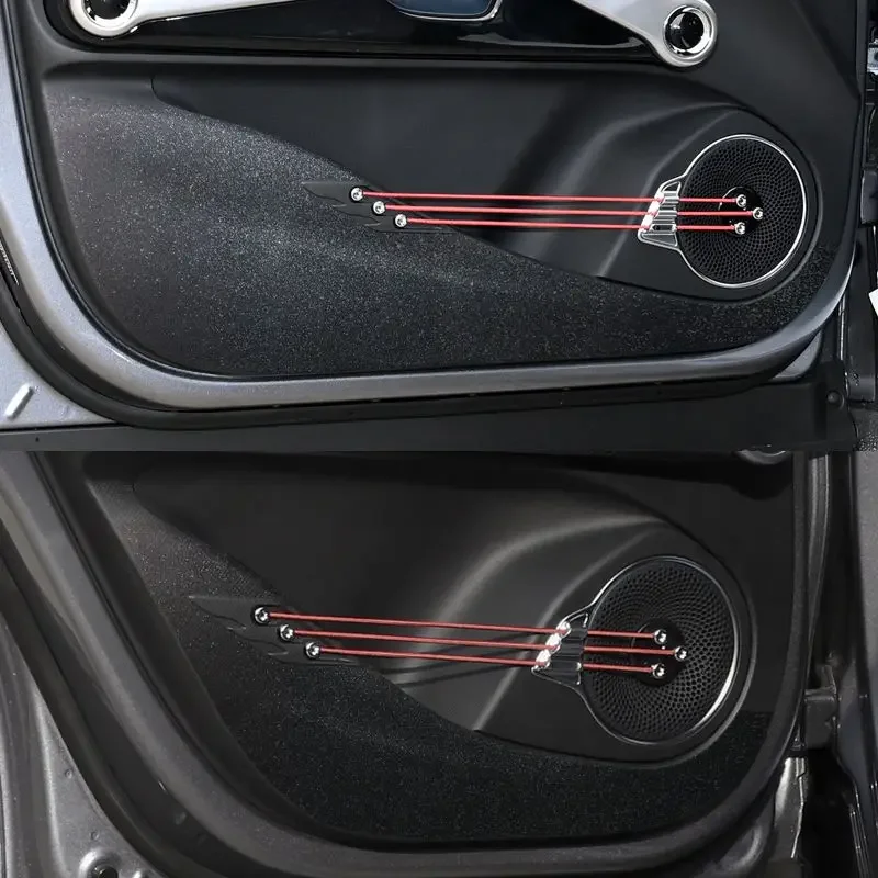 4 Stück Auto-Tür-Anti-Kick-Pads aus Leder, Schutzfolie für BYD Atto 3 Yuan Plus EV 2024 2025, Schutzaufkleber, Carbon-Verkleidung – Detail 4