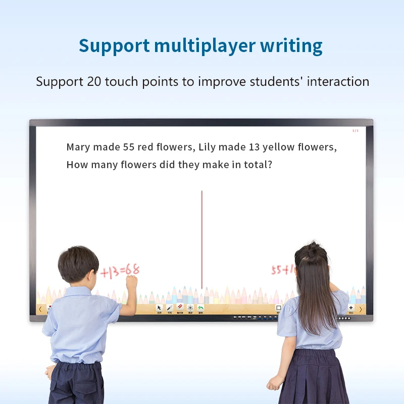 Cintoe Mimio 55 65 75 86 98 100 150インチ 4K IRタッチ電子インタラクティブスマートフラットボード 学校学習用