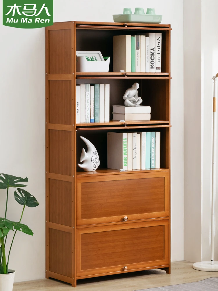 Trojan bookshelf storage bookcase floor-to-ceiling desktop storage small children's living room bedroom simple and simple office