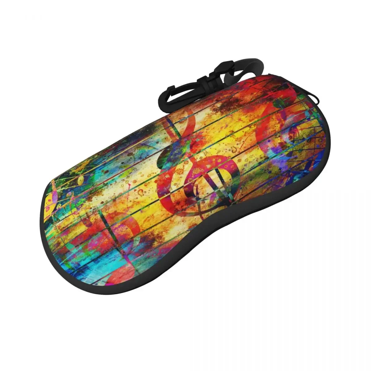 Unisex Glasses Bag Protective Case Abstract Colorful Music Notes And Violin Clef Portable Sunglasses Box Reading Eyeglasses Box