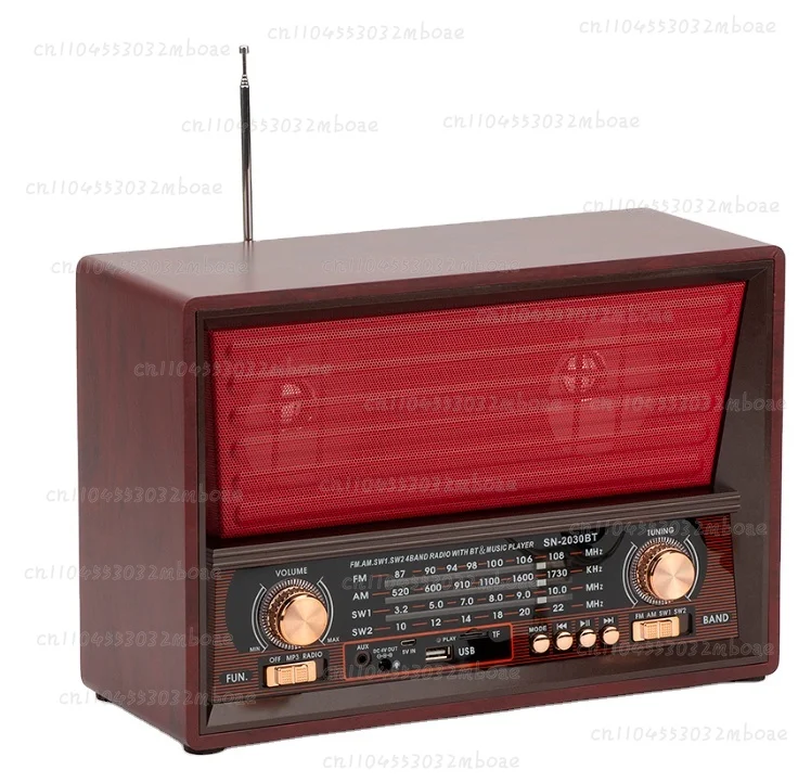 2026 Latest Portable FM Radio with Built-In BT 40 Stations Wooden Frame USB and Bluetooth Features Home AM/FM Internet Radio