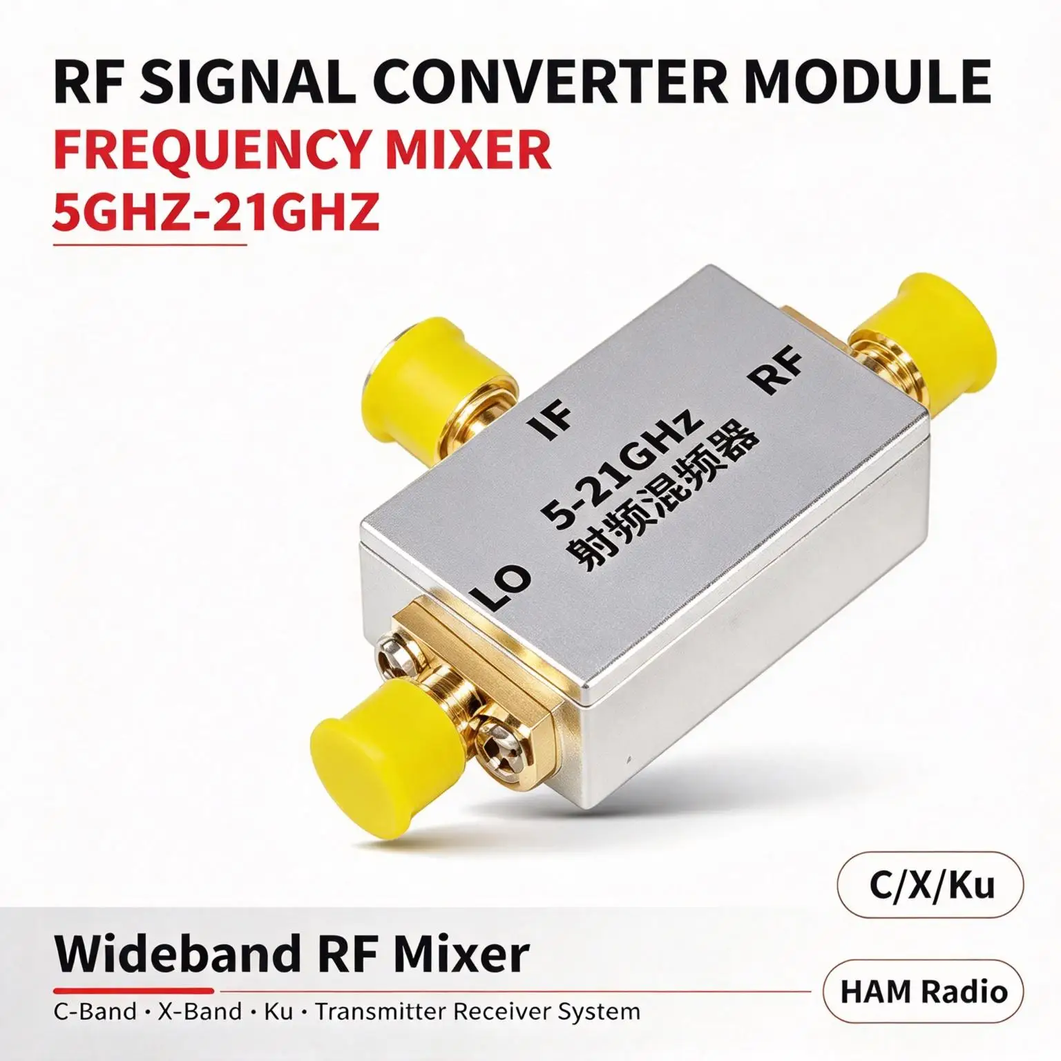 DYKB RF Mixer Up Down Converter 5GHz-21GHz C-Band X-Band Ku-Band SMA For VSAT Radar Satellite Microwave Transceiver SDR 8G Test