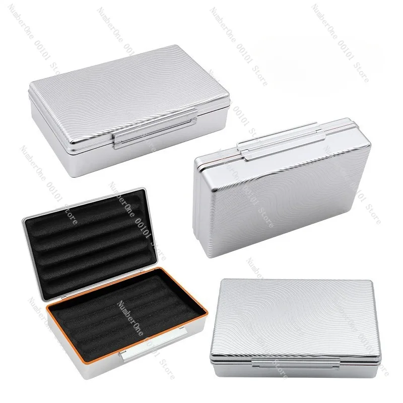 Lightweight Aluminum 10 Count Cigar Humidor Case Portable Travel Sealed Storage Box Slim Metal Moisture Keeping Container