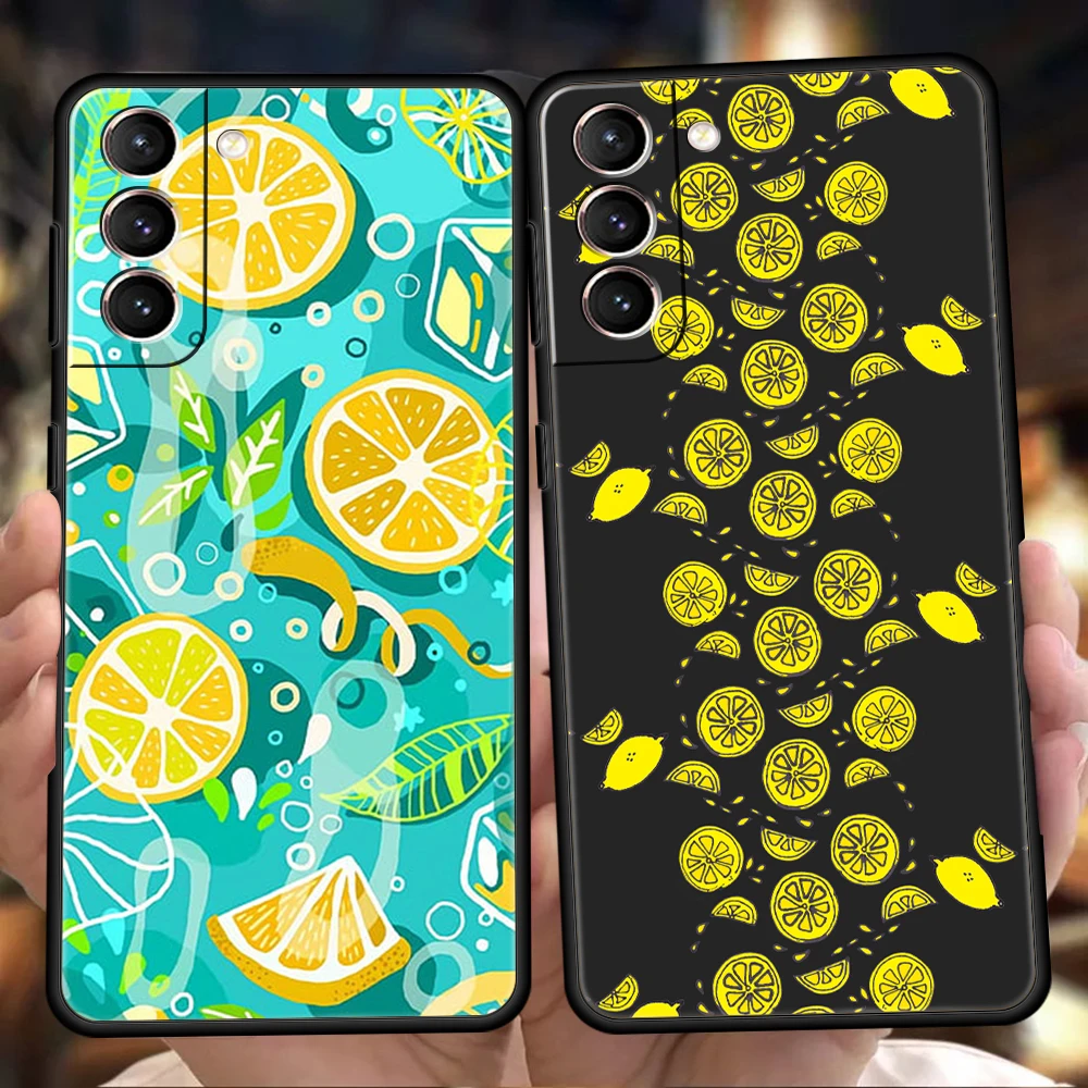 Mediterranean Lemon Phone Case for Samsung Galaxy S24 S23 S22 S20 S21 FE Ultra S10 S10E S9 S8 Plus 5G Silicone Soft Cover Capas