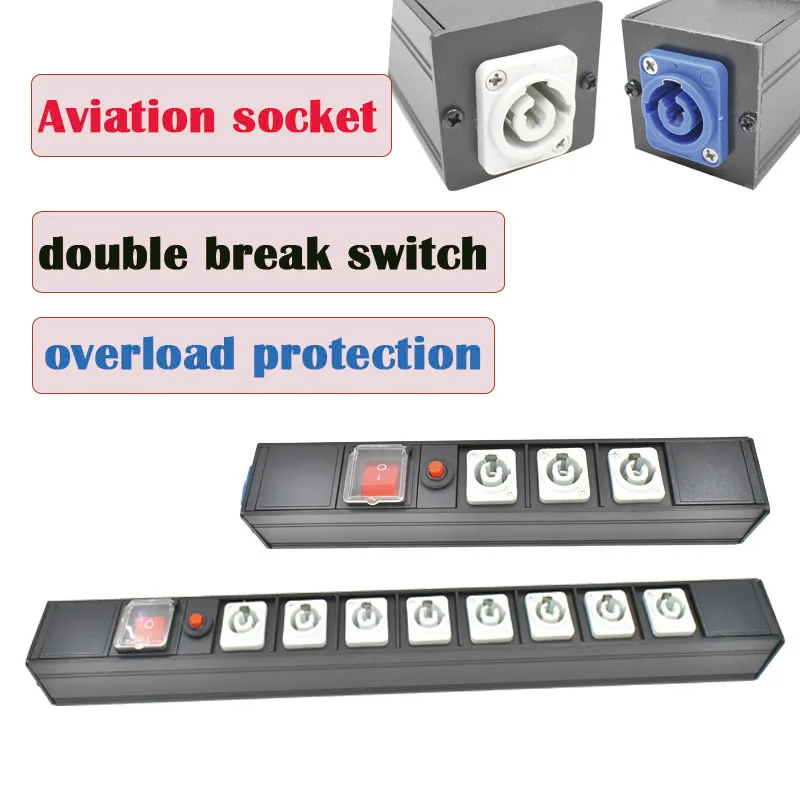 Aviation Socket Stage Light LinkNAC3MPA NAC3MPB C Power Chassis With Double Break Switch Overload Protection No Extension Cable