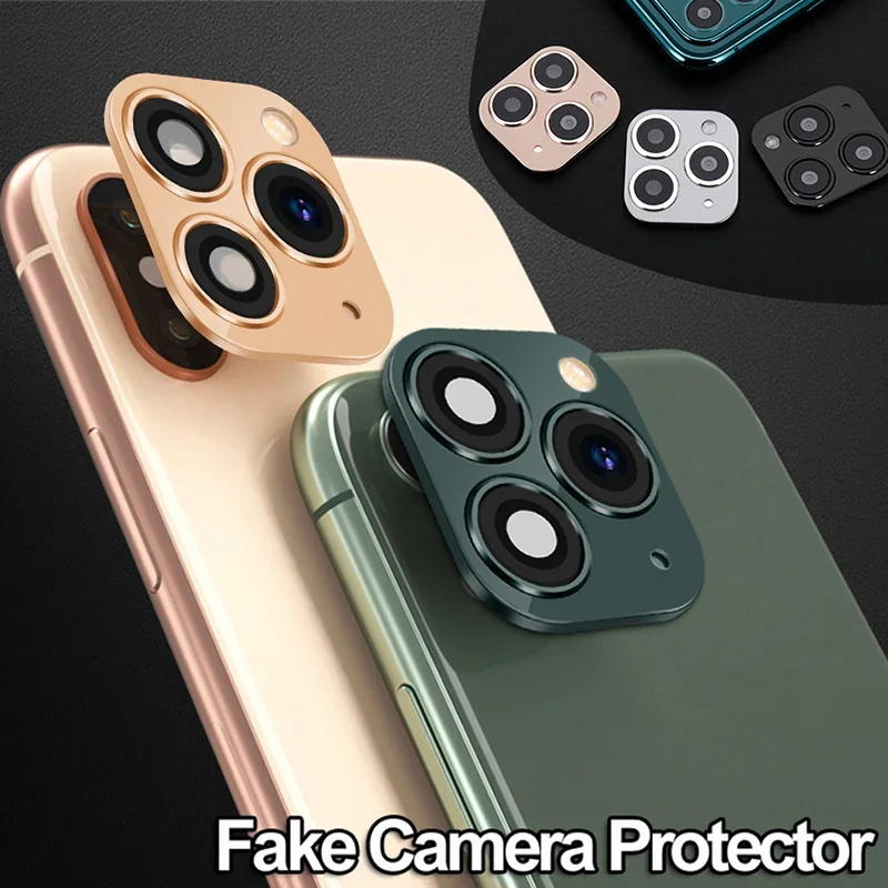 Luxury Fake Camera Lens Sticker Seconds Change Cover Case Phone Upgrade Support Flash For iPhone X Xs to 11 Pro