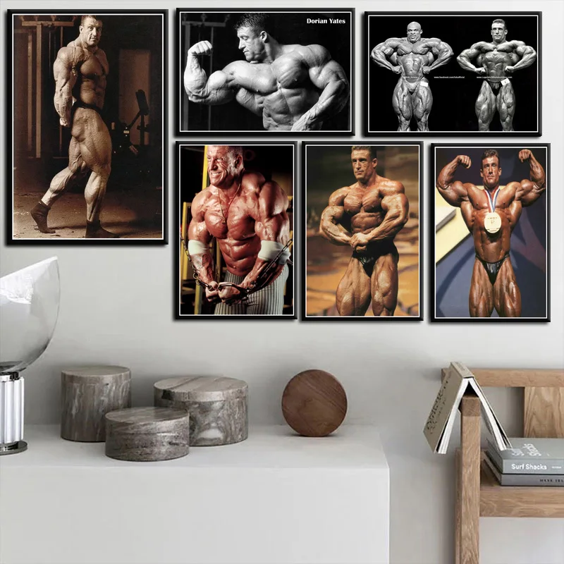 Gran Dorian Yates Man Muscle GYM Bodybuilder Print Art Canvas Poster para sala de estar, decoración del hogar, imagen de pared