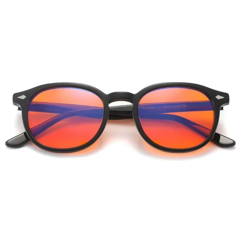 2025 new acetate blue light red glasses anti-blue light computer game orange glasses blue light blocking glasses