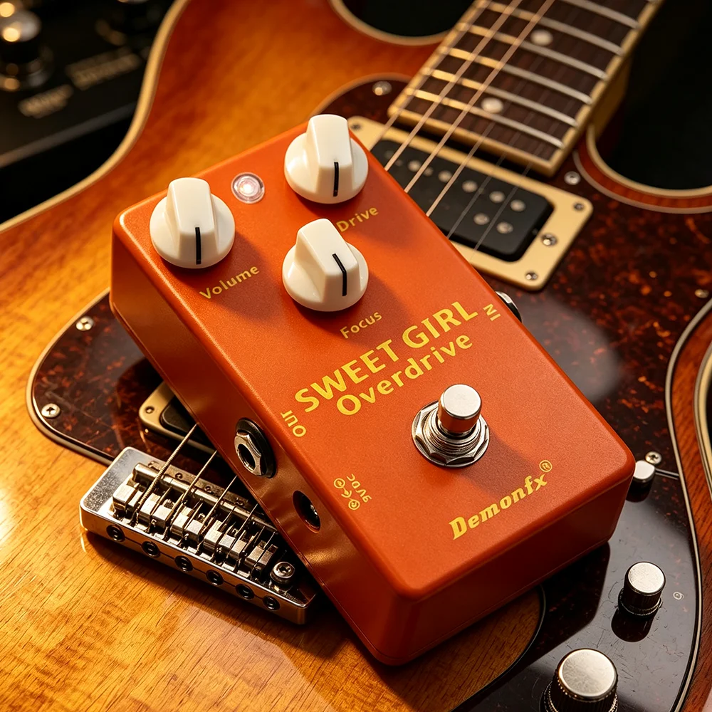 Pédale d'effet de guitare Demonfx Dynamic Low Gain Overdrive avec 3 boutons de commande VOLUME/DRIVE/FOCUS Sweet Girl
