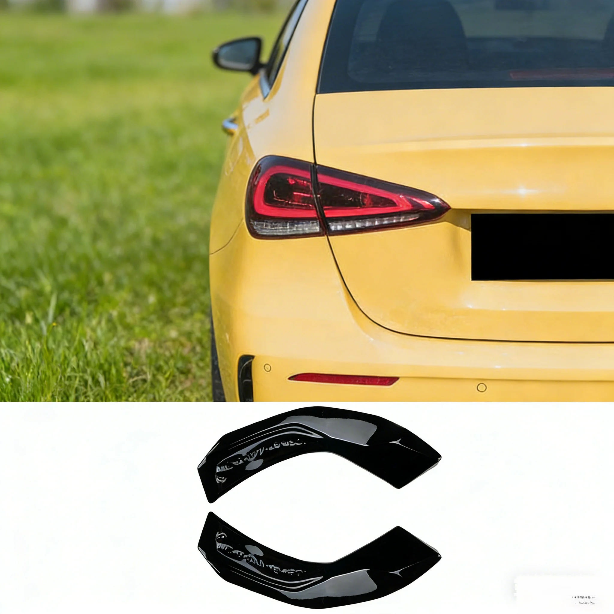 

For Mercedes Benz A Class W177 V177 A35 A45 AMG Hatchback Sedan Rear Bumper Diffuser Side Splitters 2019 2020 2021 2022 Black