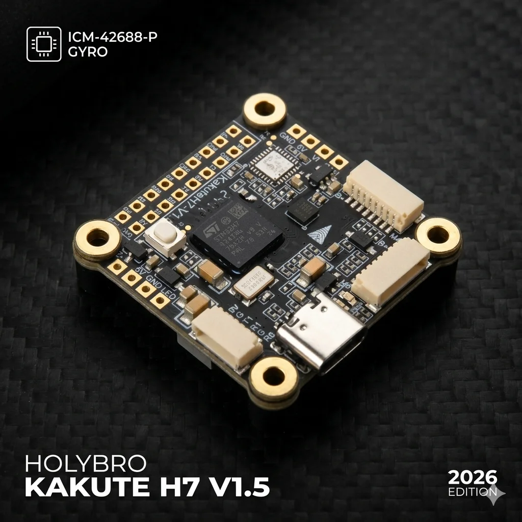 

Holybro Kakute H7 V1.5 FPV Flight Controller | Upgraded ICM-42688-P Gyro | High-Speed STM32H743 Autopilot for Racing Drone DIY