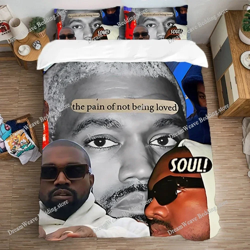 Bedding Set Double Size K-Kanye Wests Queen Bed Comforter Sets Art Quilt Cover Set Pillowcase Duvet Covers Fashion Linen Home