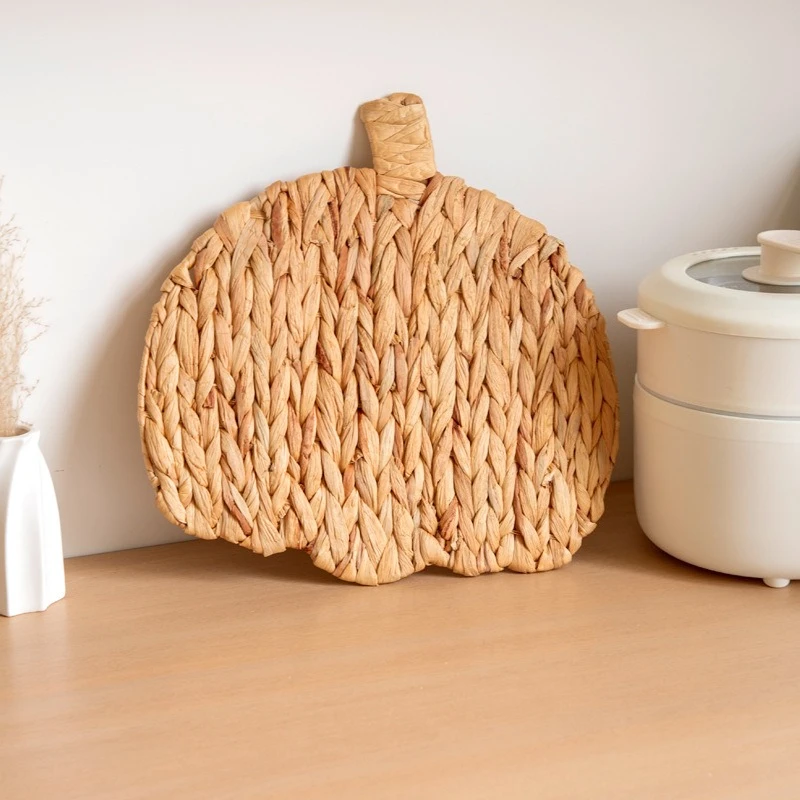 Wall Hanging Decorative Gourd Ornament Pumpkin Shape Home Decoration Dining Table Mat Heat Insulation Pot Mat Multi-purpose