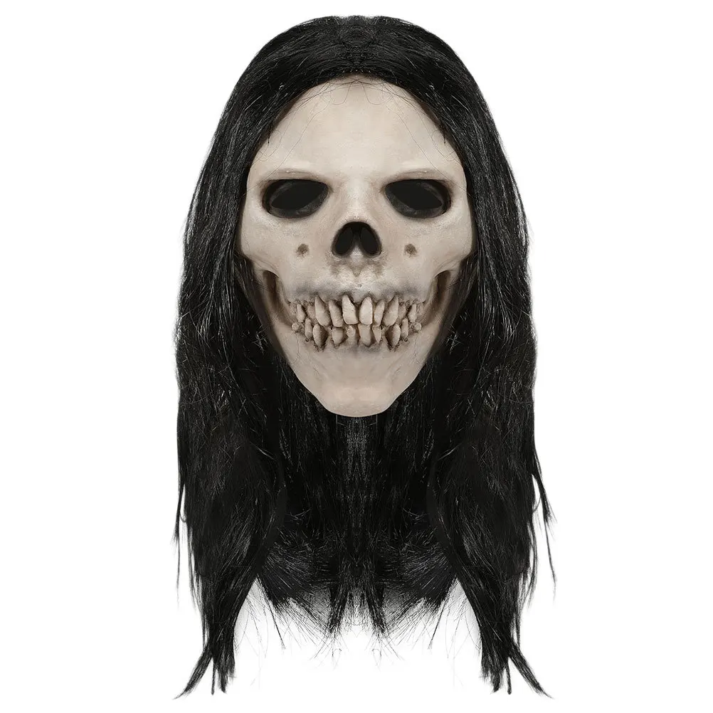 

Latex Halloween Skull Mask Realistic Full Head Headgear Scary Cosplay Prop Haunted House Masquerade Party